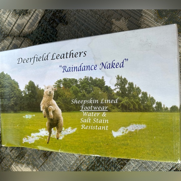 New Men’s “Raindance Naked” Sheepskin Line Chestnut Moccasin - Picture 3 of 9